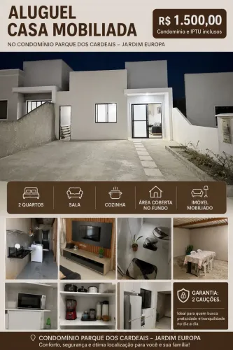 Casa Mobiliada para Locação - Condomínio Parque dos Cardeais | Jardim Europa