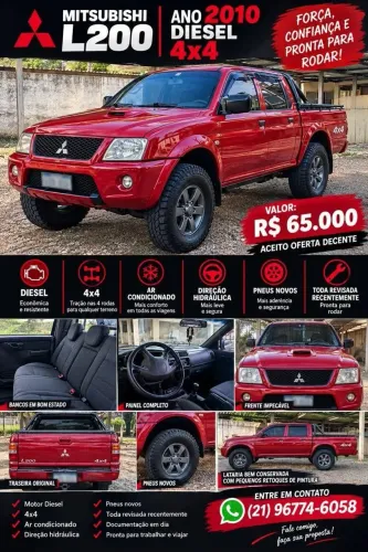 Mitsubishi L200 GL 2.5 4X4 CD Diesel 2010