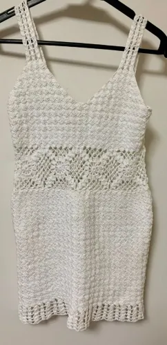 Vestido tricô branco 
