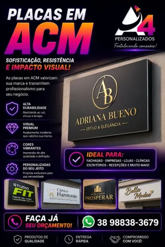 Placas em ACM