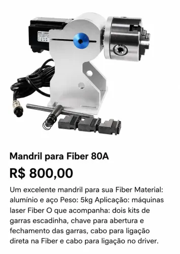 Mandril para fiber 80 a