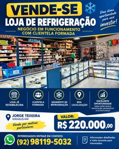 Vende-se loja de Refrigeração