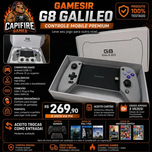 ? GameSir G8 Galileo | Impecável | Usado 3x | R$269,90