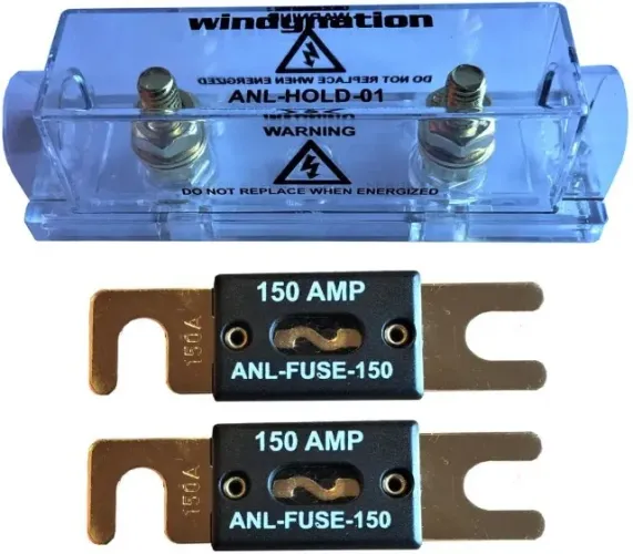 Suporte de fusível WindyNation ANL + 2 fusíveis ANL 150A