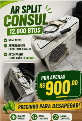 Ar condicionado Split 12000btus CONSUL estado de novo