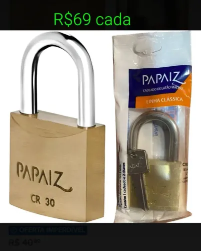 Cadeado Papaiz 30mm