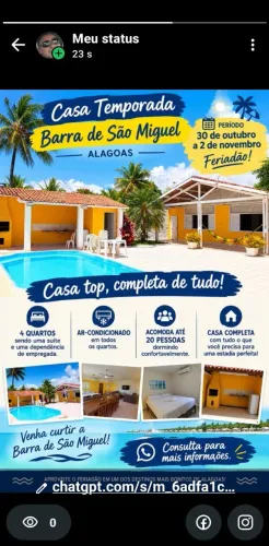  feriadão de 30 a 02 Novembro,2.500 Barra de São Miguel ,Maceió ,Alagoas 
