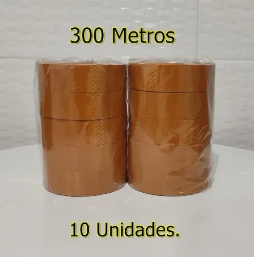 Kit Com 10 Fitas Adesivas Durex Larga 300m