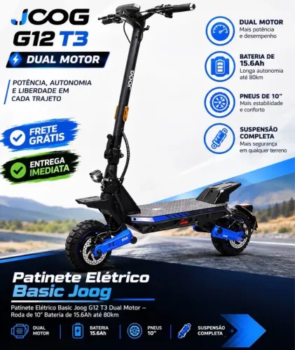 Patinete Elétrico JOOG G12 T3 Novo | Sem Uso | Pronta Entrega