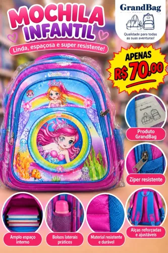 Mochila escolar infantil feminina