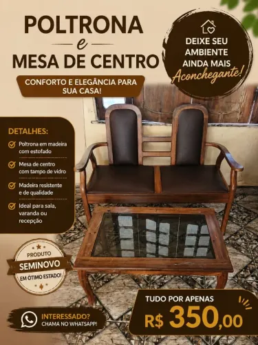 VENDO POLTRONA E MESA DE CENTRO