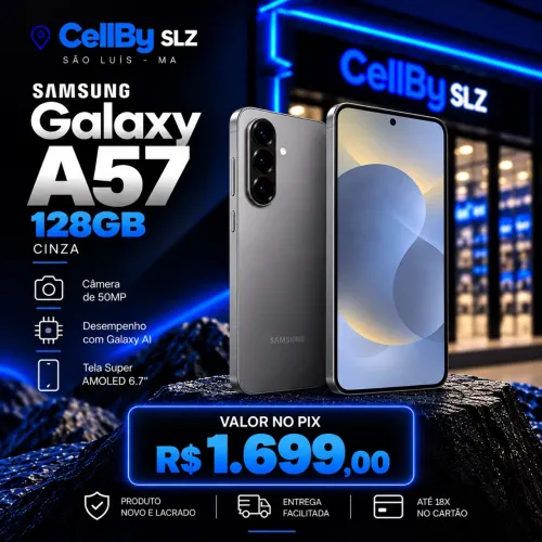 GALAXY A57 128gb 5G CINZA. LACRADO! ACEITAMOS CARTOES