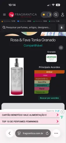 Colônia granado Rosa&favatonka