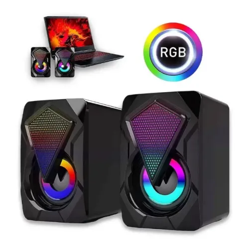 Caixa De Som Para PC/Computador e Notebook Potatil Design Moderno RGB, USB 6w