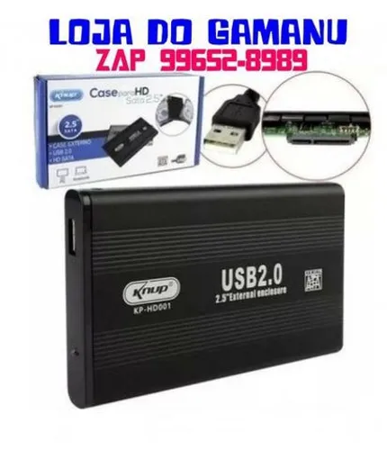 Case 2.5 usb 2.0 para hd de notebook
