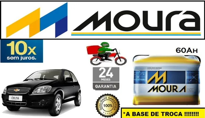 Bateria Moura Celta 2006 a 2014 60Ah 12v M60-GD