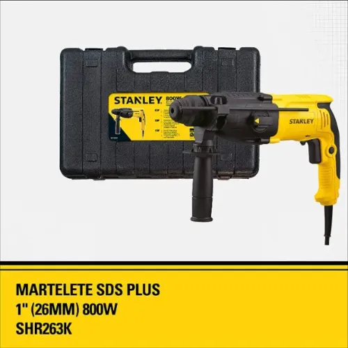 Martelete Stanley SHR263K amarelo e preto frequência de 50Hz/60Hz com 800W de potência 220