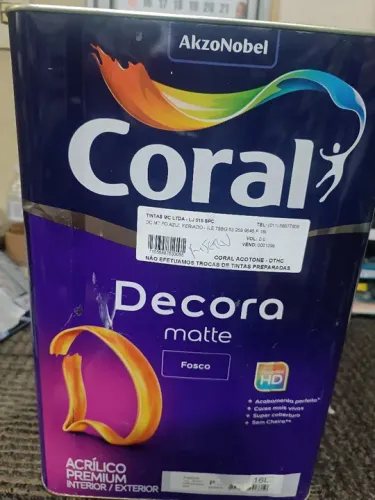 Tinta Coral Decora Matte Fosco 16L azul feriado 