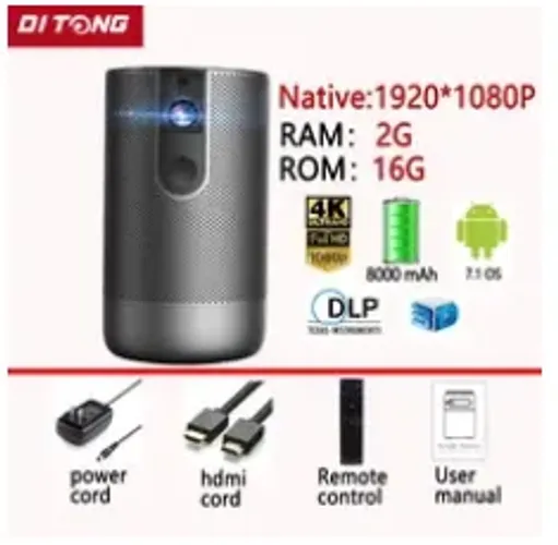 Mini Projetor Dlp inteligente 1080p 2.4g/5g sem fio projectorfull hd android