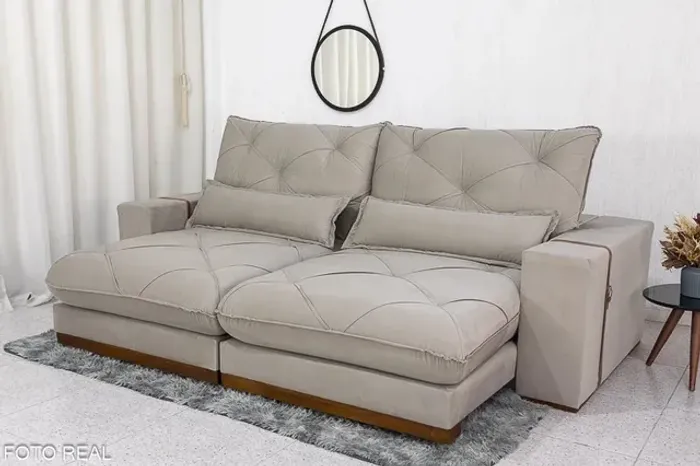 Sofá Retrátil Reclinável Luana 2.50m Molas Ensacadas Imperdível rf6