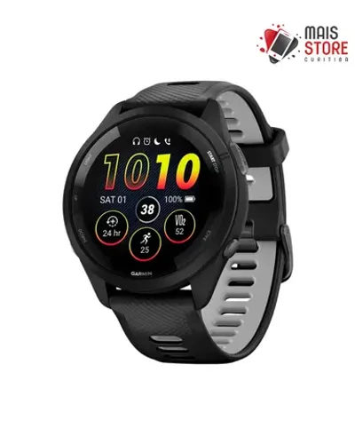 Relógio Garmin Forerunner 265 Music- Black/Powder Gray-  010-02810-00 (Novo/Lacrado)