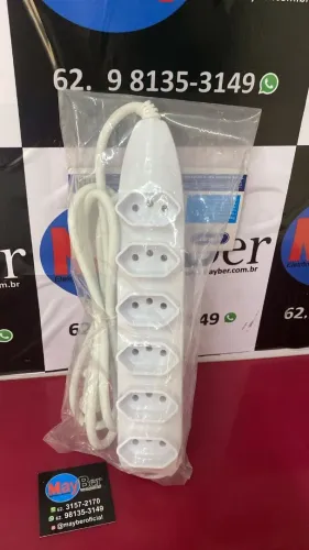 Extensor de Tomada 5 Tomadas Branco Novo