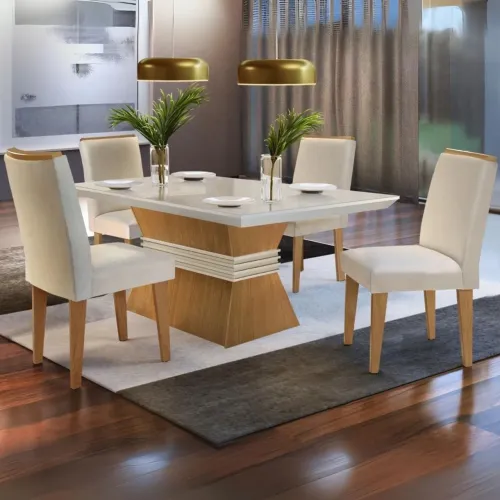 Mesa de Jantar 4 Lugares Agata tt76 100%MDF 