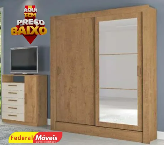 Guarda Roupa 2 Portas de Correr 2 Gavetas Novo  Pronta Entrega 