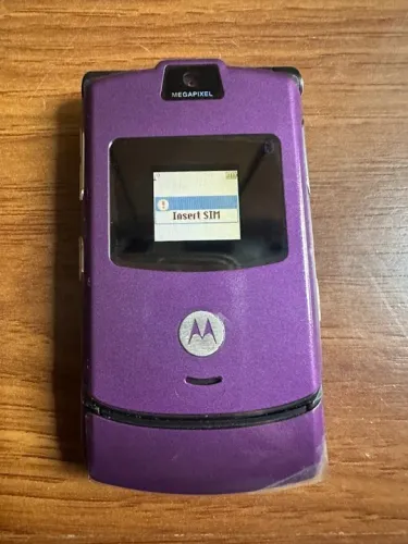 celular motorola v3 roxo LILAS 2g flip ligações de voz mensagens sms original desbloqueado