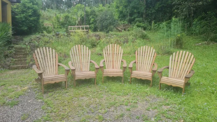 Cadeiras de madeira para área externa Adirondack pavão 