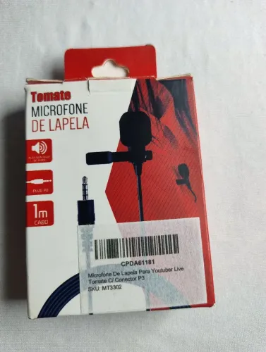 Microfone para celular, lapela com fio 1M novo