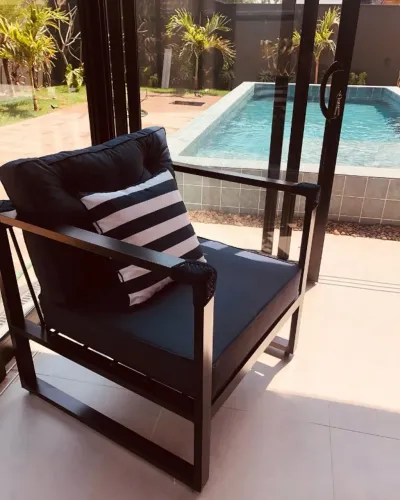 POLTRONA METÁLICA PARA PISCINA, JARDIM, VARANDA