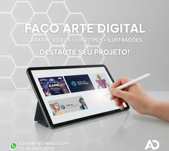 Arte Digital Profissional e Acessível: Logotipos, Capas para Vídeos e Redes Sociais
