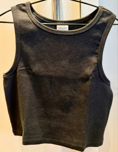 Cropped preto infantil Zara tamanho 11-12