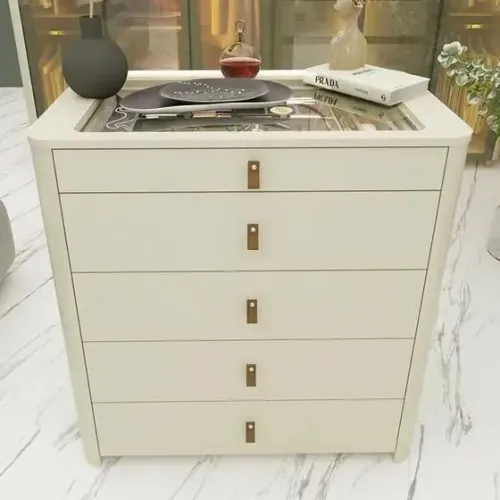 Comoda Innova Ilha 5 Gavetas Com Pes Off White