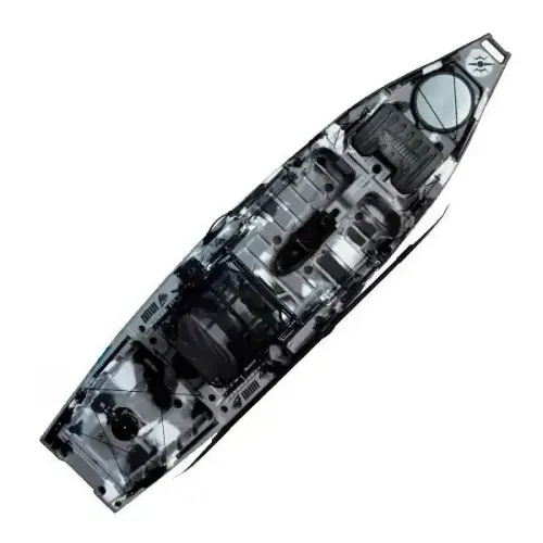 Caiaque de Pesca Milha Náutica Iron Com Leme Remo e Cadeira Com Pedal Cross Drive