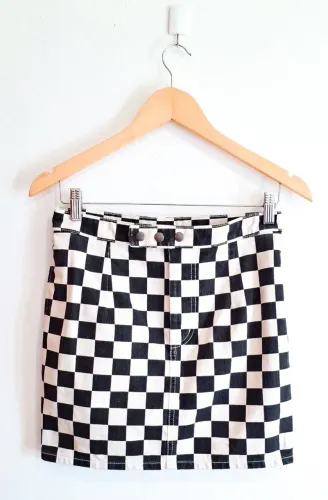mini saia saint laurent paris xadrez