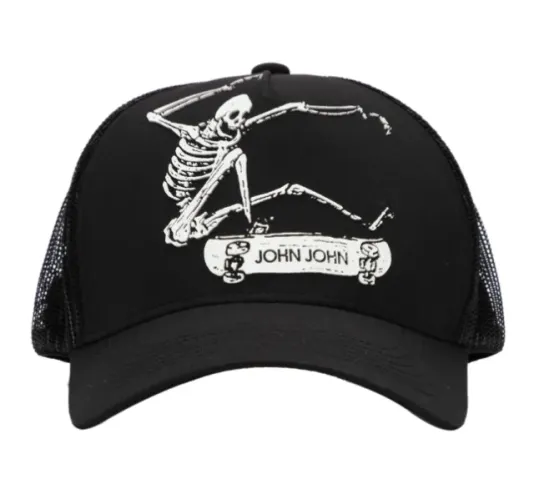  Boné JOHN JOHN Masculino Cool  Caveira Skate - Preto