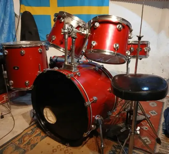 [PRA SAIR AGORA] BATERIA PACIFIC by DW anos 90 - Ruby Red - COMPLETA com ferragens