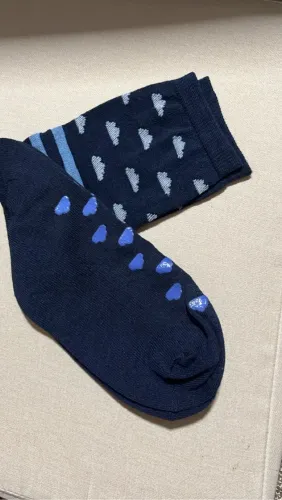 Meias antiderrapantes com estampa de nuvens para pilates 