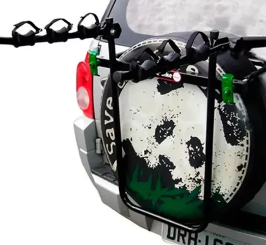 Suporte Transbike p/ Carros com Estepe Suporta até 3 Bicicletas