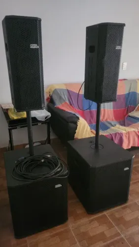 Caixa Amplificada Kit Sonorização Compacto 1800w Ativo Profi