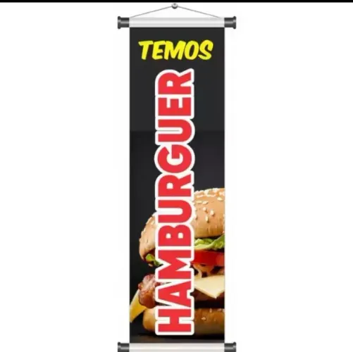 Banner - Temos Hambúrguer 1m x 30cm