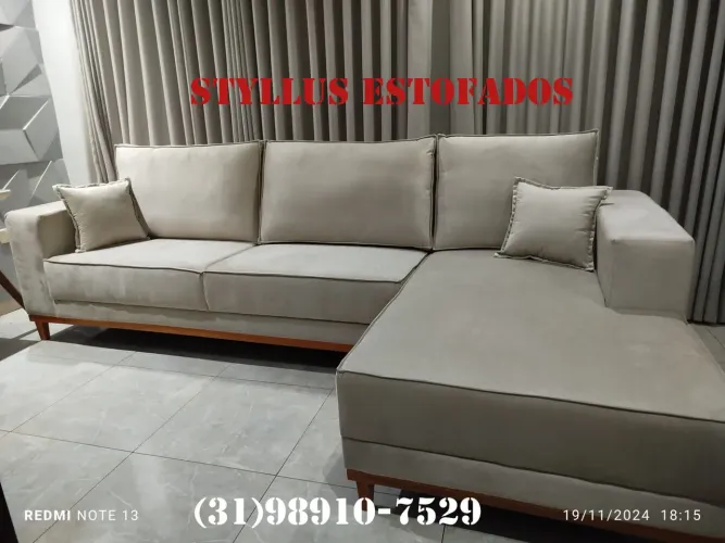 Sofá de Canto Estofado Novo PREMIUM 