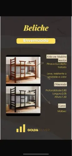 Beliche de Madeira Maciça - Envernizado promoção 