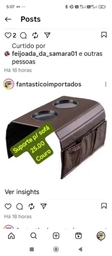 Suporte p sofá c porta controle