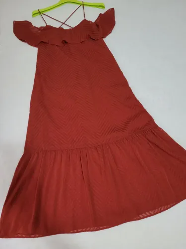 Vestido midi terra cota ZARA