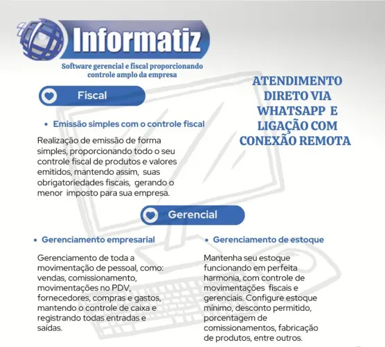 INFORMATIZ Software Gerencial e Fiscal Completo e Intuitivo!!!