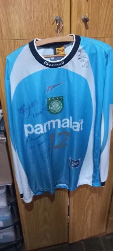 Camisa goleiro palmeiras 1999 rhummel Autografada sergio e veloso (usado) retro