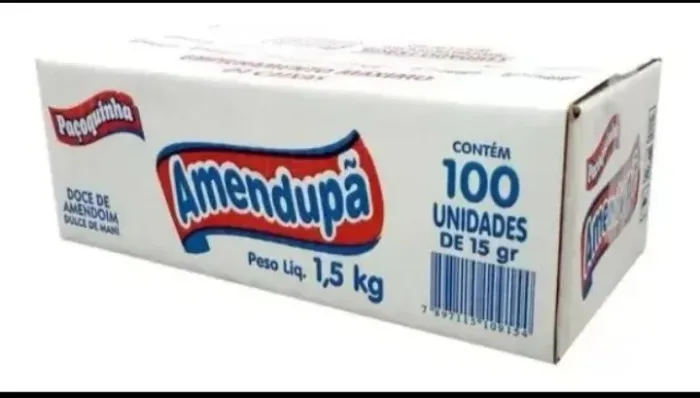 Caixa de Paçoquinha Amendupa com 100 unidades